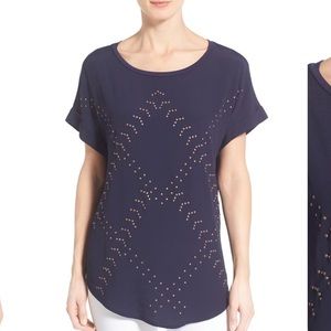 BOBEAU Navy Studded Tunic